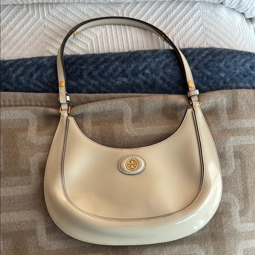 Tory Burch Cream Leather Shoulder Bag